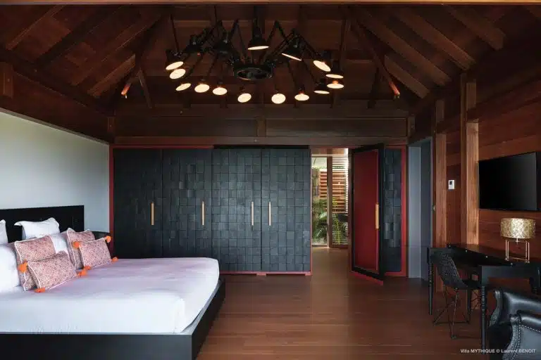 bedroom in the mythique villa in st Barth