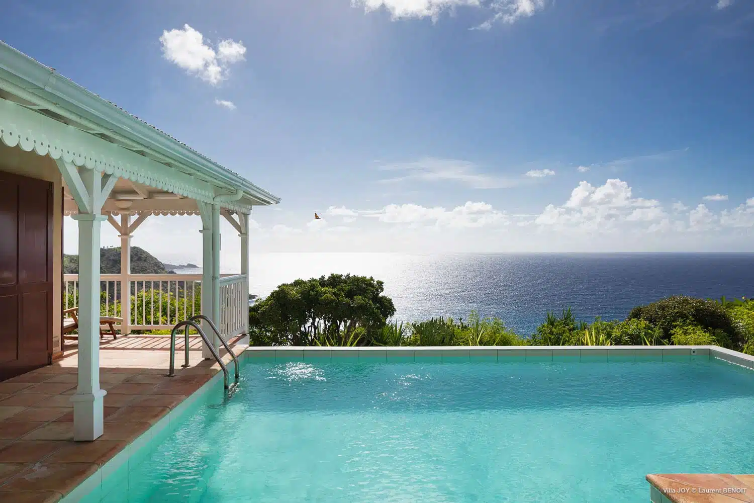 Pool with sea view from the villa joy gouverneur in st barth