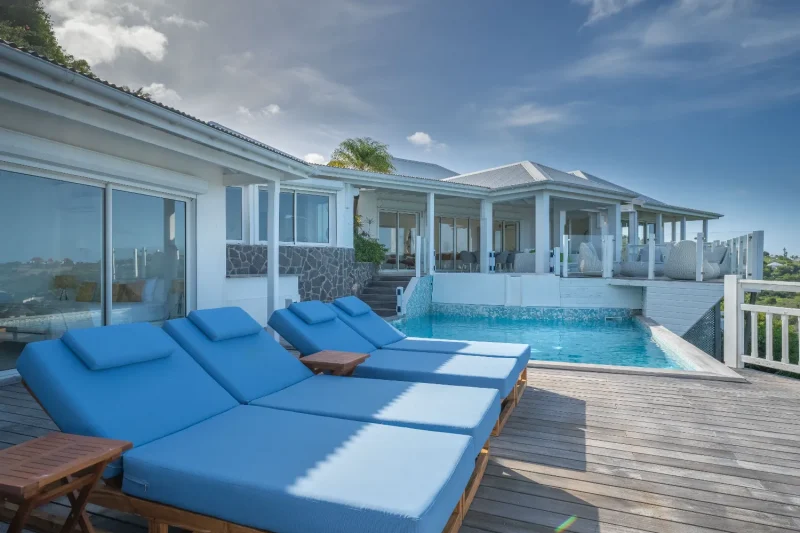 Pool with sea view at Milonga villa, villa for rent in St Barts