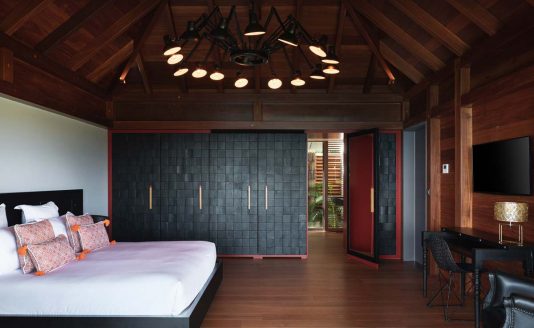 bedroom in the mythique villa in st Barth